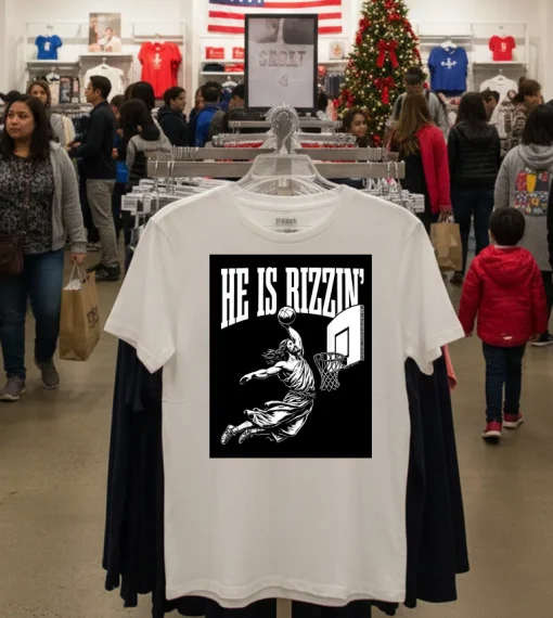 Jesus He Is Rizzin   White T Shirt