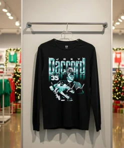 Joey Daccord Seattle Retro Bitmap American Ice Hockey Defenseman Signature   Back T Shirt