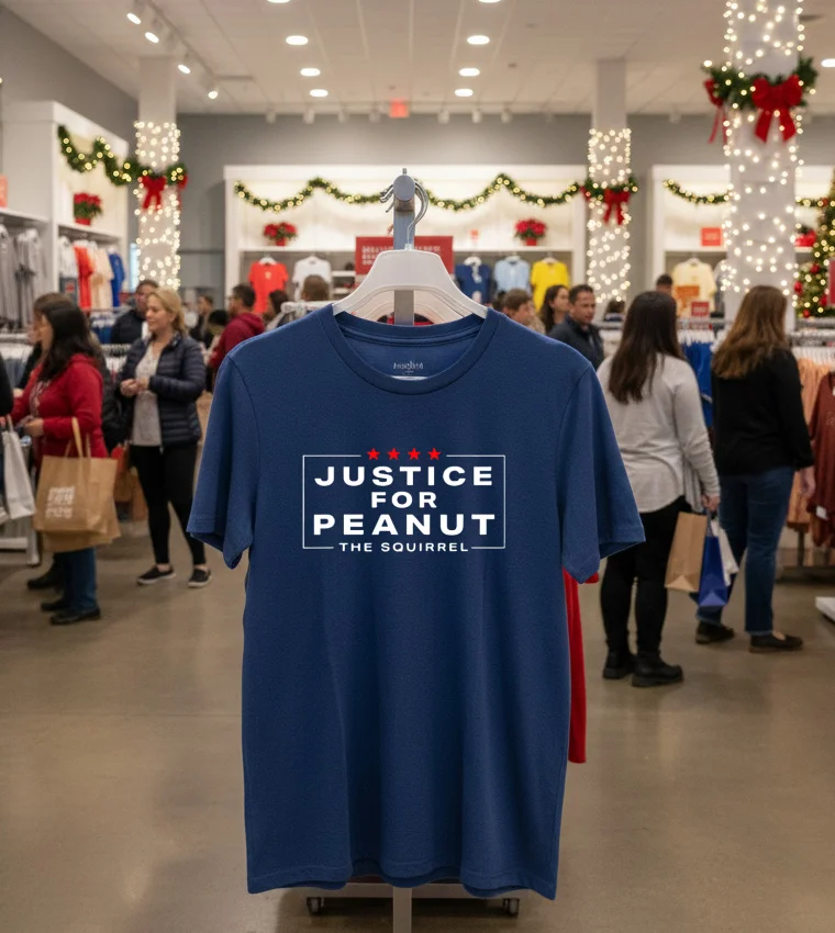 Justice For Peanut The Squirrel Tee Peanut Squirrel - navy-t-shirt Justice For Peanut The Squirrel Tee Peanut Squirrel Navy T Shirt