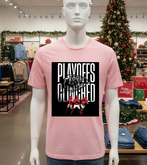 Kc Chiefs Kingdom Playoffs Clinched 2024   Pink T Shitr