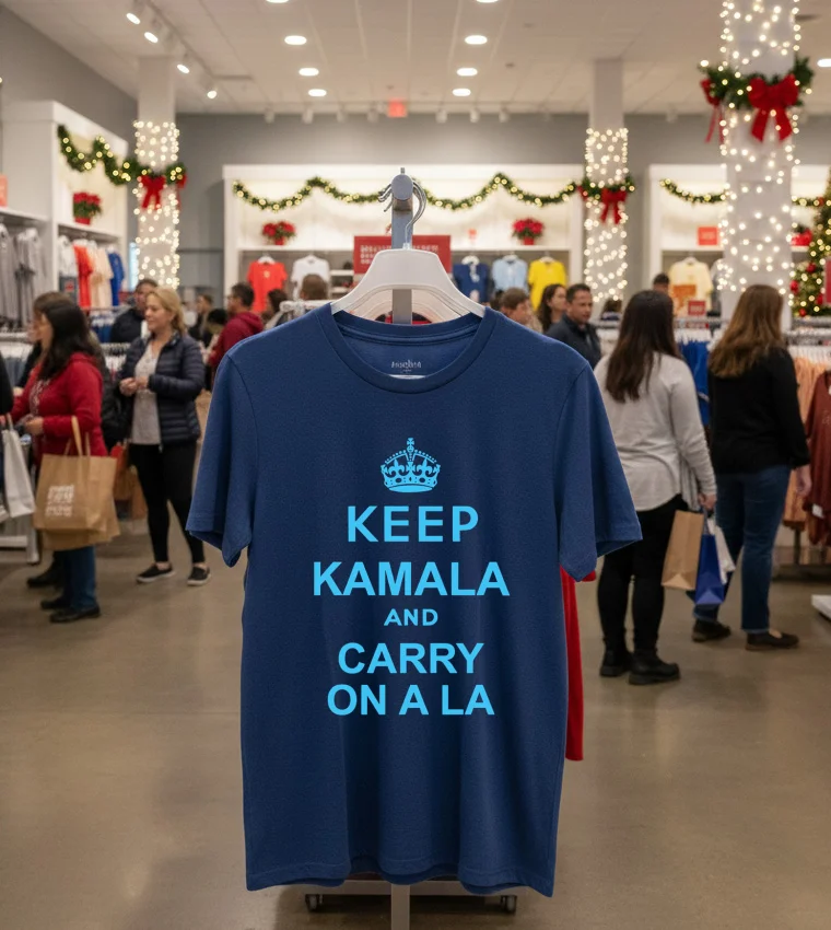 Keep Kamala And Carryon A La - navy-t-shirt Keep Kamala And Carryon A La Navy T Shirt