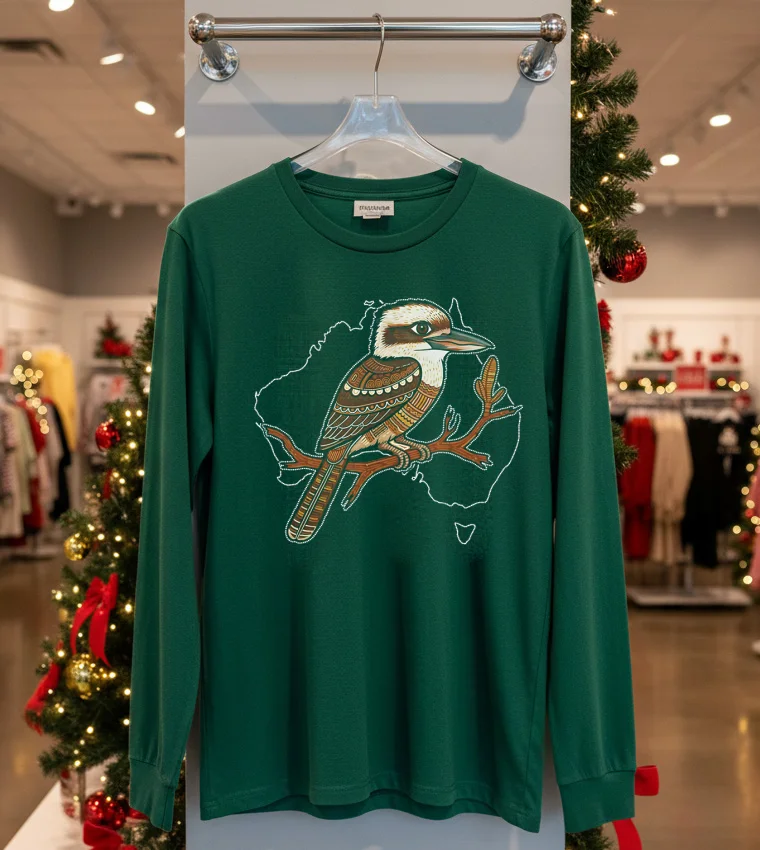 Kookaburra Boxy Laughing Joker T - green-t-shirt Kookaburra Boxy Laughing Joker T Green T Shirt