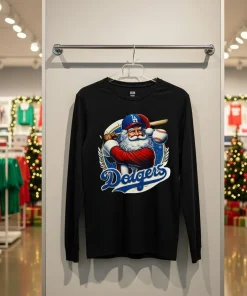 La Dodgers Santa Claus Mery Christmas Happy Back T Shirt