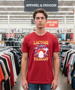 Lactose Tolerant Lightning Graphic   Red T Shirt