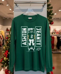 Las Vegas Raiders Ashton Jeanty Signature Stance   Green T Shirt