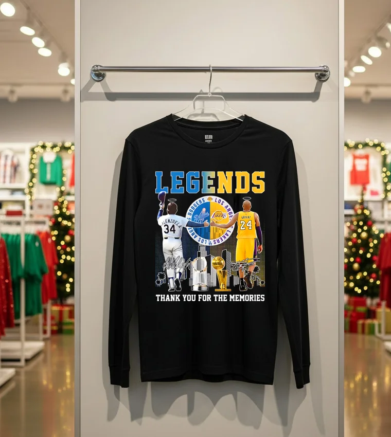 Legends Los Angeles Dodgers Thank You For The Memories - back-t-shirt Legends Los Angeles Dodgers Thank You For The Memories Back T Shirt