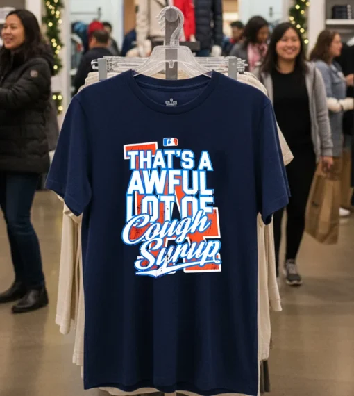 Los Angeles Dodgers That S A Awful Lot Of Cough Syrup   Navy T Shirt
