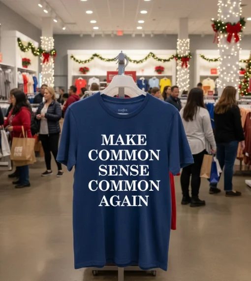 Make Common Sense Common Again   Navy T Shirt