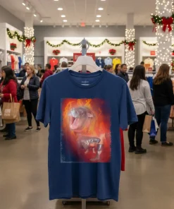 Moo Deng Bouncy Pig in Thai Fire Picture The Cute Baby Hippo funy colorful t-shirt