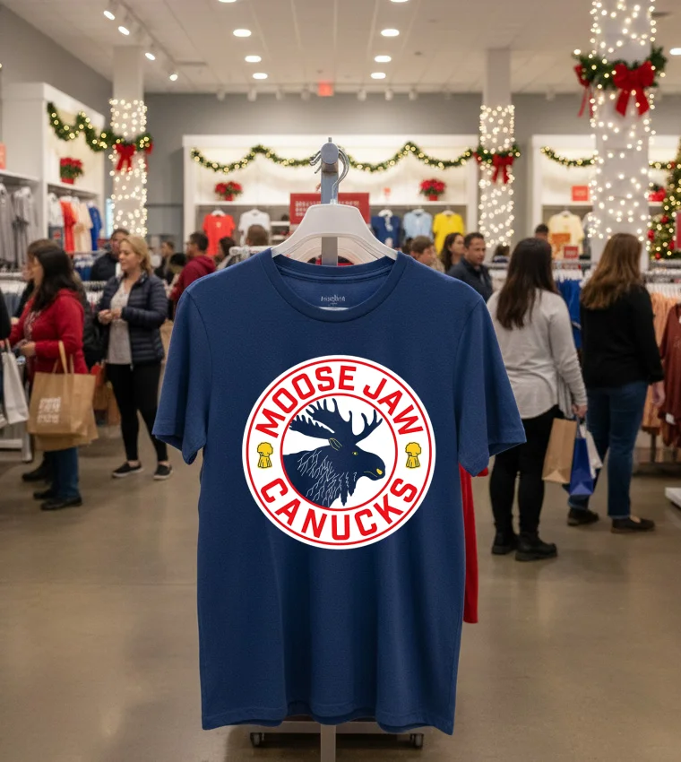 Moose Jaw Canucks Logo - navy-t-shirt Moose Jaw Canucks Logo Navy T Shirt