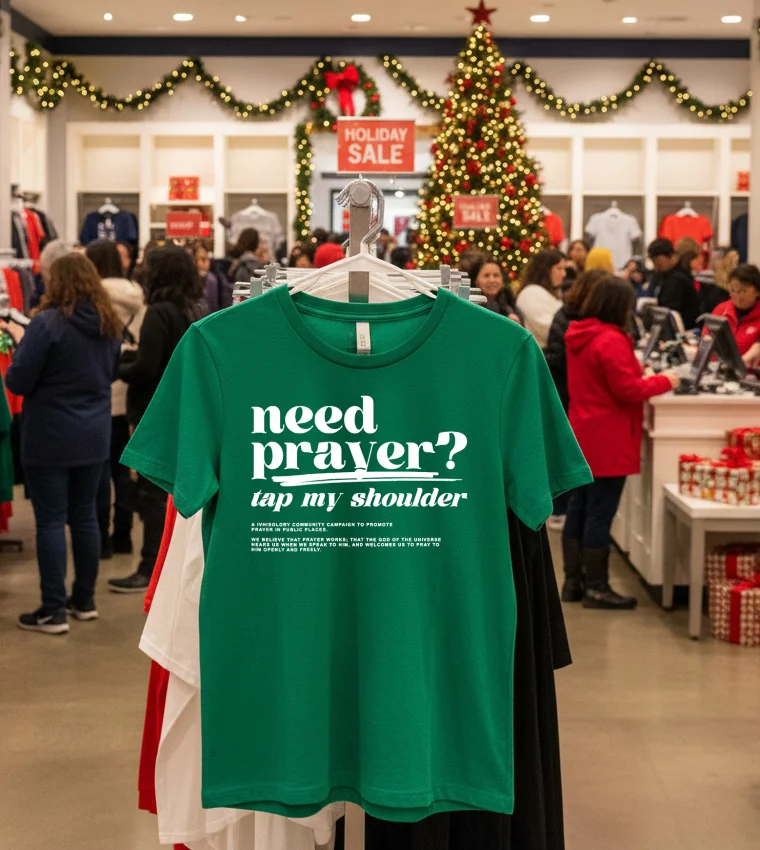 Need Prayer Tap My Shoulder - green-t-shirt Need Prayer Tap My Shoulder Green T Shirt