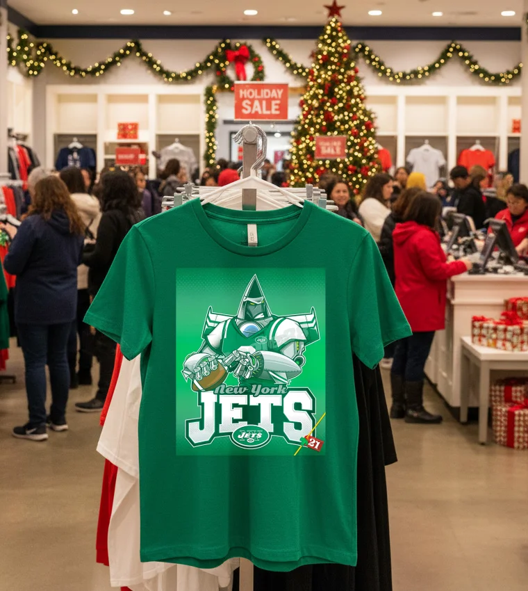 New York Jets Robot Anime - green-t-shirt New York Jets Robot Anime Green T Shirt