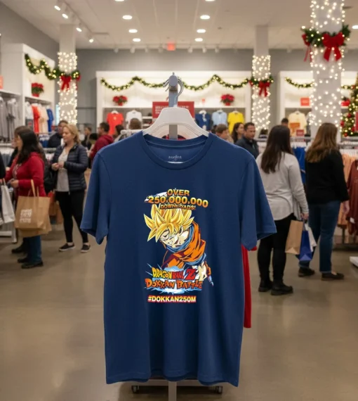 Over 250M Downloads Dragon Ball Z Dokkan Battle   Navy T Shirt