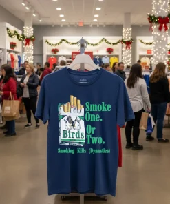 Philadelphia Eagles Champions Smoking Kills Smoke One Or Two T   Navy T Shirt