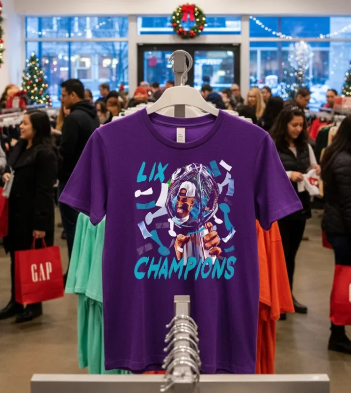 Philadelphia Eagles Cup Lix Confetti Reflection Jalen Hunt T   Purple T Shirt