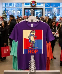 Portland Frog Hop Poster T   Purple T Shirt