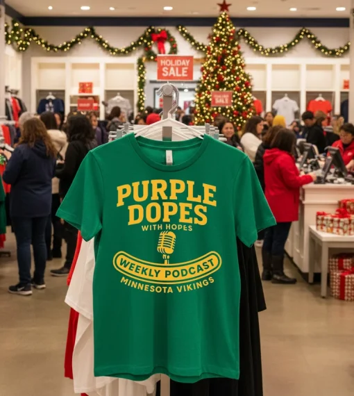 Purple Dopes With Hopes Weekly Podcast Minnesota Vikings   Green T Shirt