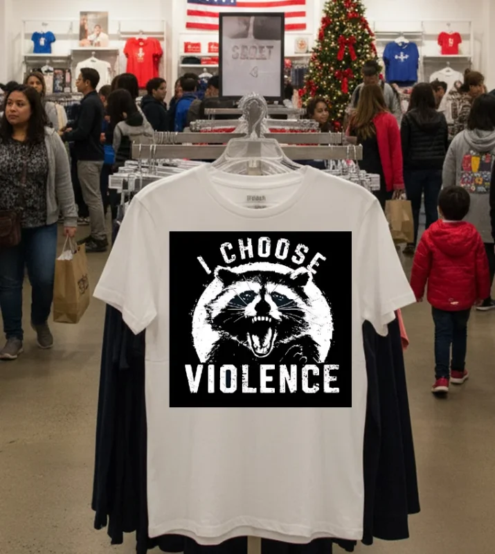 Raccoon I Choose Violence   White T Shirt