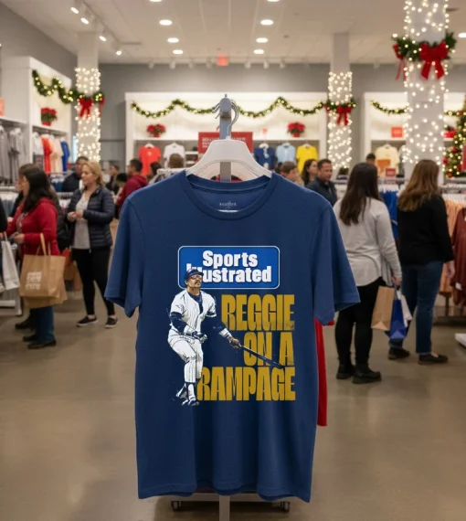 Reggie Jackson Sports Illustrated & New York Yankees Rampage   Navy T Shirt