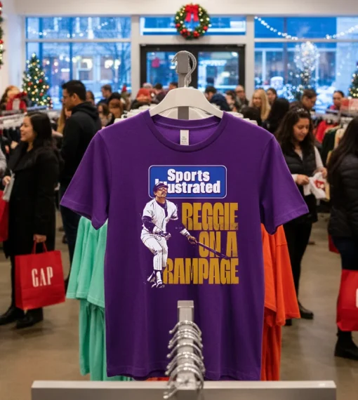 Reggie Jackson Sports Illustrated & New York Yankees Rampage   Purple T Shirt