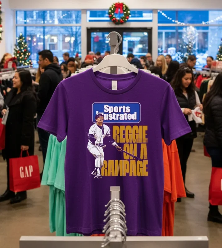 Reggie Jackson Sports Illustrated & New York Yankees Rampage   Purple T Shirt