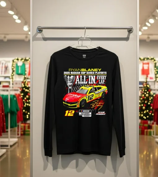 Ryan Blaney Checkered Flag Sports 2025 Nascar Cup Series Playoffs Menards   Back T Shirt