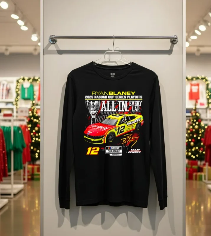 Ryan Blaney Checkered Flag Sports 2025 Nascar Cup Series Playoffs Menards   Back T Shirt