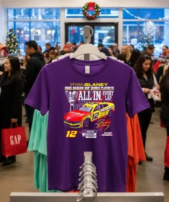 Ryan Blaney Checkered Flag Sports 2025 Nascar Cup Series Playoffs Menards   Purple T Shirt