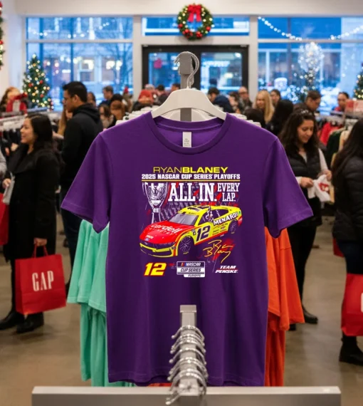 Ryan Blaney Checkered Flag Sports 2025 Nascar Cup Series Playoffs Menards   Purple T Shirt