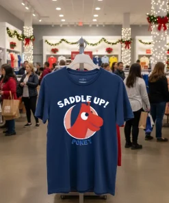 Saddle Up Gumby Pokey Retro Navy T Shirt