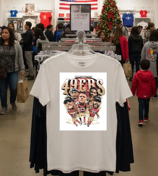 San Francisco 49Ers Big Head Graphic Team Players   White T Shirt