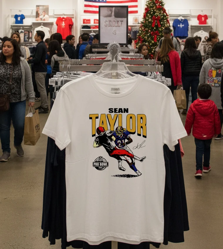 Sean Taylor Commanders Nfl Pro Bowl 2007 Signature T - white-t-shirt Sean Taylor Commanders Nfl Pro Bowl 2007 Signature T White T Shirt