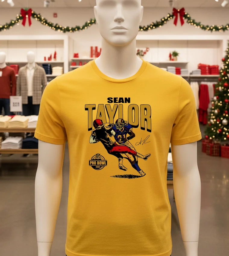 Sean Taylor Commanders Nfl Pro Bowl 2007 Signature T - yellow-t-shirt Sean Taylor Commanders Nfl Pro Bowl 2007 Signature T Yellow T Shirt