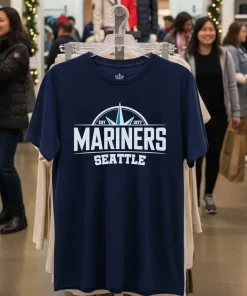 Seattle Mariners Est 1977   Navy T Shirt
