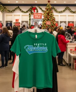 Seattle Mariners Retro Mariners Design   Green T Shirt