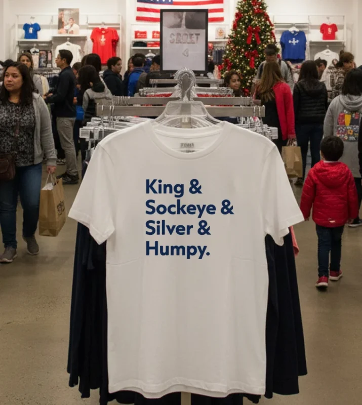 Seattle Mariners Salmon Run King And Sockeye And Silver And Humpy   White T Shirt