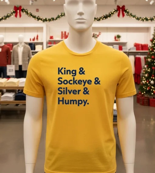Seattle Mariners Salmon Run King And Sockeye And Silver And Humpy   Yellow T Shirt