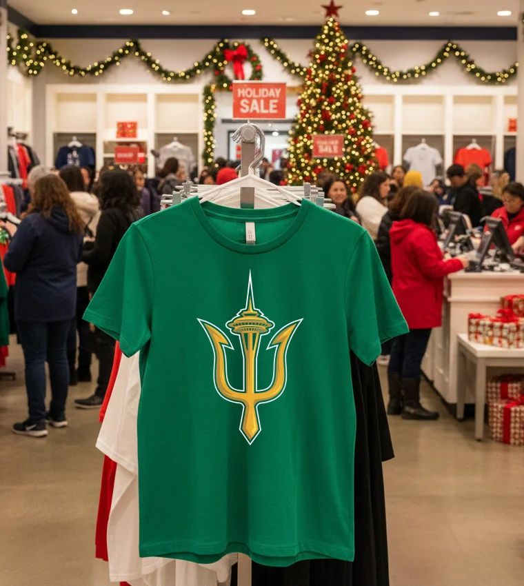 Seattle W Trident Logo - green-t-shirt Seattle W Trident Logo Green T Shirt