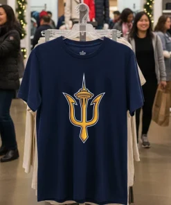 Seattle W Trident Logo   Navy T Shirt