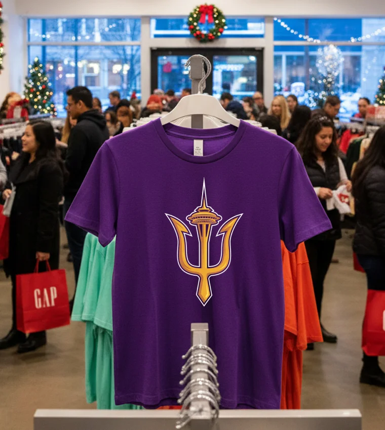 Seattle W Trident Logo - purple-t-shirt Seattle W Trident Logo Purple T Shirt