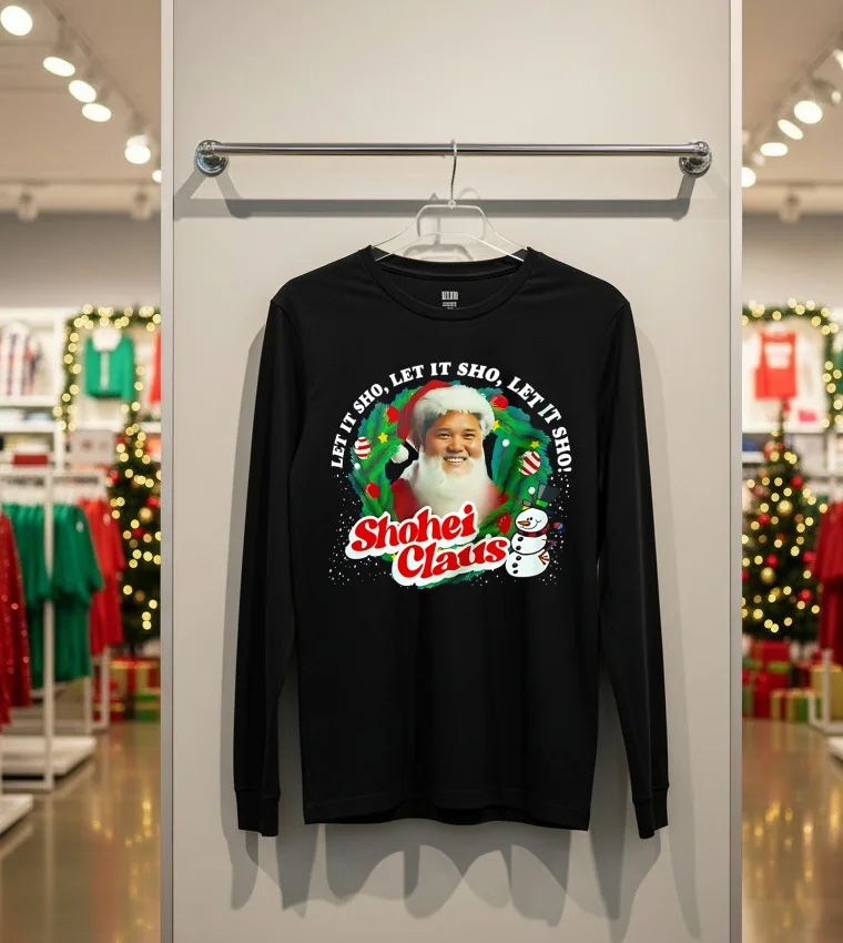 Shohei Ohtani Let It Sho Let It Sho Let It Sho Noel - back-t-shirt Shohei Ohtani Let It Sho Let It Sho Let It Sho Noel Back T Shirt