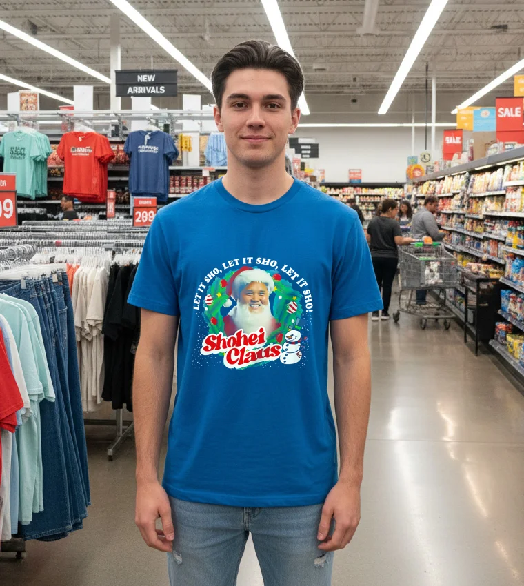 Shohei Ohtani Let It Sho Let It Sho Let It Sho Noel - blue-t-shirt Shohei Ohtani Let It Sho Let It Sho Let It Sho Noel Blue T Shirt