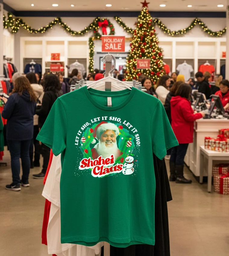 Shohei Ohtani Let It Sho Let It Sho Let It Sho Noel - green-t-shirt Shohei Ohtani Let It Sho Let It Sho Let It Sho Noel Green T Shirt