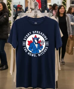 Start Spreading The News Bitches 2025 Toronto Blue Jays   Navy T Shirt