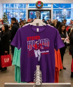 Steven Kwan Cleveland Baseball Steven Kwan Cleveland Player Name   Purple T Shirt