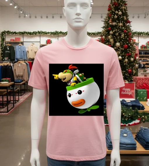 Super Mario Bowser Jr Face   Pink T Shitr