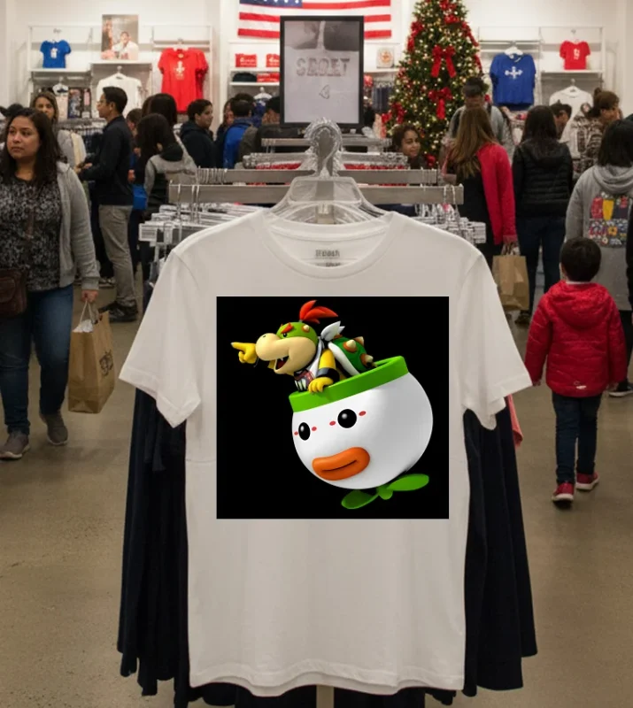 Super Mario Bowser Jr Face   White T Shirt
