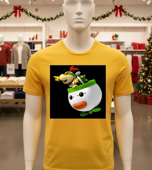 Super Mario Bowser Jr Face   Yellow T Shirt