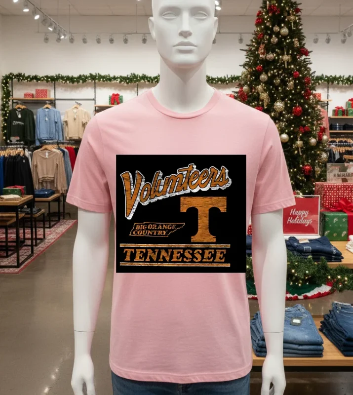 Tennessee Volunteers Big Orange Country Retro   Pink T Shitr