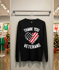 Thank You Veterans Patriotic American Flag Veterans Day 2024 Back T Shirt